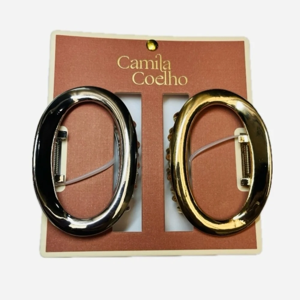 🩶▪️ Camila Coelho ▪️beautiful Golden and Silver Tone Metal Hair Claw Clip